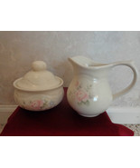 Pfaltzgraff Tea Rose Creamer and Sugar Dish with lid set (#2438) - $32.99