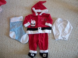 Santa&#39;s Little Baby Outfit, Christmas Stocking &amp; Shirt 3 Pcs. (#0121) - £23.53 GBP