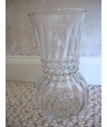 Swirled Designed Clear 6 ½ inch tall Vase (#0443). - $23.13 CAD