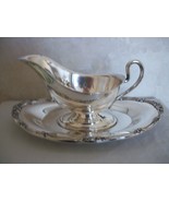 Silver-Plated Gravy/Sauce Serving Bowl with Matching Tray (#059 - £76.55 GBP
