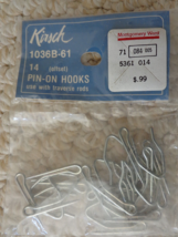 Vintage Pack Of 14 ”Kirsch” Curtain Pin On Hooks Size 1 ¼ Inch (#1071). - $9.99