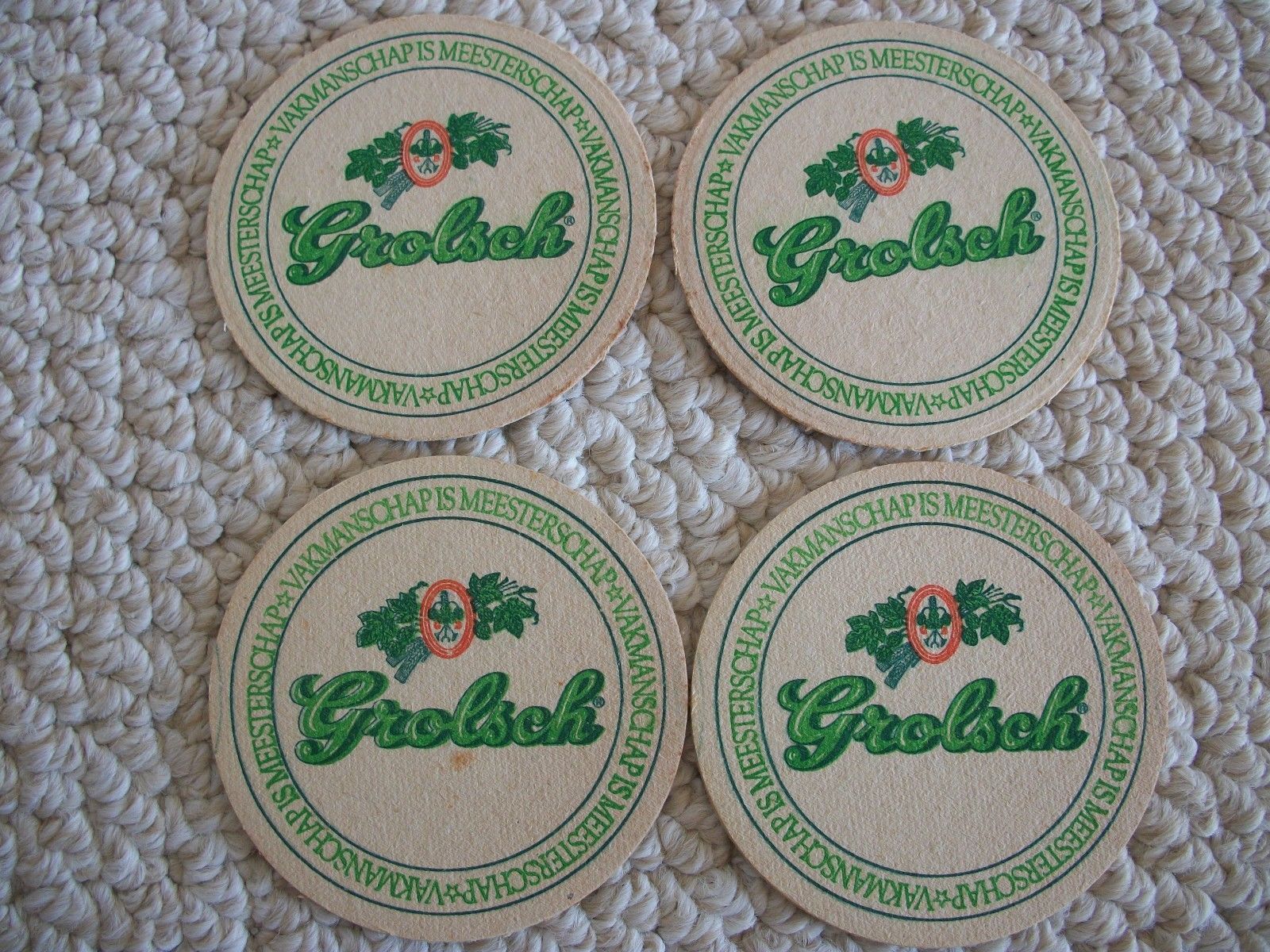 Vintage Grolsch Beer Coasters consists of 4 Pieces (#0143) - £9.56 GBP