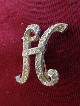 Vintage Pell Pin/Brooch with the Initial “H“ made up of Rhinestones (#0225) - £21.52 GBP