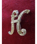 Vintage Pell Pin/Brooch with the Initial “H“ made up of Rhinestones (#0225) - £21.22 GBP