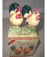 Rooster Holiday Salt &amp; Pepper Shakers. It stand 3 ½ inches (#0035) - £20.31 GBP