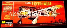 Monogram FW190 Focke-Wulf 1/4 Inch Scale PA107/100 1965  - $22.75