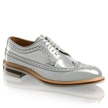 Oxford Wing Tip Brogue Toe White Formal Dress Handmade Leather Lace up S... - $159.99