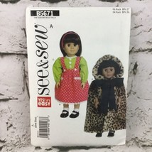 Butterick See&amp;Sew B5671 Sewing Pattern for 18&quot; Girl Dolls Clothes Uncut - £3.88 GBP