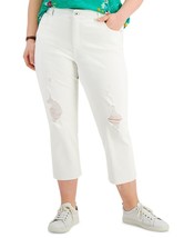 Style &amp; Co High-Rise Straight-Leg Cropped Jeans White Size 14 (DEFECT) - £14.55 GBP