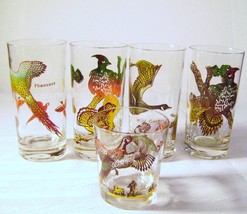 Vintage Hazel Atlas Game Birds  High Ball Glasses - £9.41 GBP