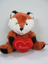 Animal Adventure Fox Plush Valentines 8&quot; Red Heart XOXO Stuffed Animal Toy  - £7.57 GBP