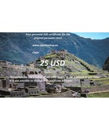 Gift certificate for our peruvian store, 25.- USD - £19.98 GBP