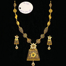 22K Solid Yellow Gold Wedding Antique Necklace Earrings Jewelry Set 43.520 Grams - £4,512.39 GBP