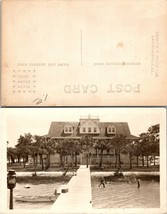 USA Unknown Location Marina View Two Story Home Palm Trees RPPC Antique Postcard - £15.05 GBP