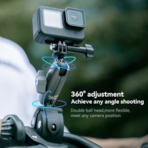 Motorcycle Bicycle Rail Mount Clamp with 360 Degree Ball Mount Clip for Gopro - £23.10 GBP