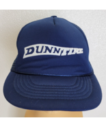 Vintage Dunn Tire Trucker Snapback Hat Foam Navy Blue Mesh Rope Mechanic - $236.49 MXN