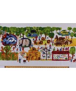 24&quot; X 44&quot; Panel Eric Carle 1,2,3 To The Zoo Scene Animals Cotton Fabric ... - $8.99