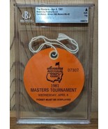 1982 AGNC Masters Tournament Wednesday Practice Badge Beckett Slabbed  - £732.74 GBP