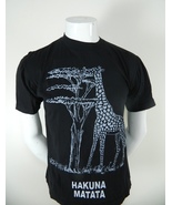 Unisex Youth Master Knit Hakuna Matata Giraffe Graphic Black Cotton T Sh... - £10.16 GBP