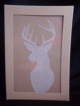 15 Christmas Greeting Cards Reindeer Deer Beige Kraft Paper Glitter 4 x 6 - £10.01 GBP