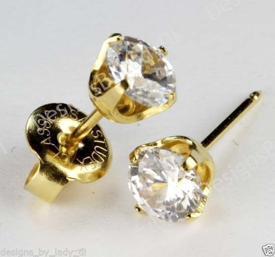 Studex System 75 ear piercing stud instrument cubic zirconia 24k gold pl... - $12.99