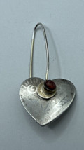 Vintage Sterling Silver Mcm L&amp;H Louis &amp; Heubner Single Earring 1.5” Heart Drop - £23.68 GBP