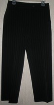 Excellent Womens Harve Benard Petite Black W/ Pinstripes Slacks / Pants Size 6P - £19.70 GBP