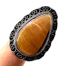 Tiger&#39;s Eye Vintage Style Gemstone Christmas Gift Ring Jewelry 7.25&quot; SA ... - £5.88 GBP