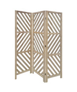 HomeRoots 376796 3 Panel Room Divider with Tropical leaf  Brown - $447.57