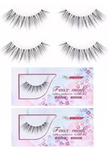 2 Pairs False Eyelashes Natural Look The Round Style 100% Handmade for Daily Use - £7.76 GBP