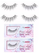 2 Pairs False Eyelashes Natural Look The Round Style 100% Handmade for D... - $9.89