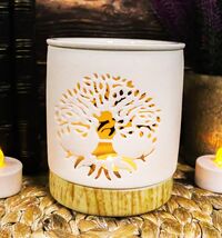 Wicca Celtic Tree Of Life Filigree Cutout Ceramic Votive Candle Oil Tart... - €17,21 EUR