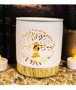 Wicca Celtic Tree Of Life Filigree Cutout Ceramic Votive Candle Oil Tart... - $366.03 MXN