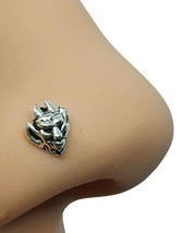 Pixie Nose Stud Horny Leprechaun 22g (0.6mm) 925 Sterling Silver Ball End Pin - £4.25 GBP