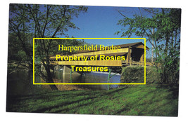 1990s Covered Bridge Harpersfield Geneva Ohio Real Photo Postcard Unused - £7.07 GBP