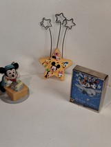 Lot of MICKEY MOUSE figurine &amp; 2001 Disney 100th Star 3 Photo Picture Ho... - £19.75 GBP
