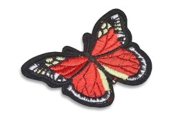 Red Butterfly Sewn-on/Iron-on Embroidery Patch (Primarily Red) Aprox 7.5... - £1.47 GBP