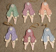 Lot of 6 HAND PAINTED  UPSIDE Down Hanging BUNNIES  NEW - £4.77 GBP