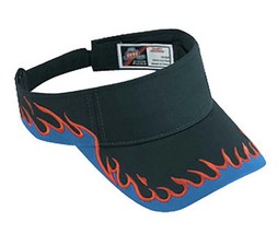 New Black Red Blue Flame Fire Sun Visor Cap Hat Adjustable Skate Curved Biker - $9.00