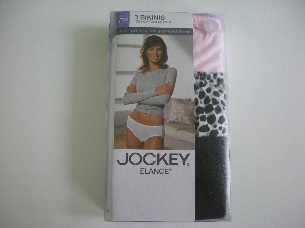 Women's Jockey Elance 3-Pack Bikinis Size 5 Pink/Leopard/Black - £10.38 GBP