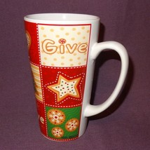 Christmas Holiday Joy Love Give Coffee Mug 16 oz Cup Ceramic Gingerbread MSI - £7.90 GBP
