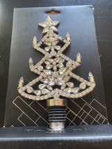 Tahari Jeweled Bottle Stopper. Wine Christmas Tree. Gorgeous! 5 1/2&quot; Tall. - £18.97 GBP