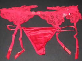 NWT Victoria&#39;s Secret Very Sexy Collection Red  Lace Garter Belt + panty - $45.00