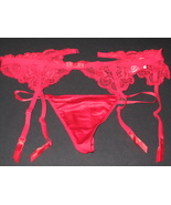 NWT Victoria&#39;s Secret Very Sexy Collection Red  Lace Garter Belt + panty - $45.00