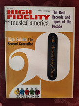 HIGH FIDELITY Magazine April 1971 20th Anniversary Issue Music America - £15.50 GBP