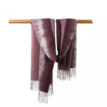 Anyyou 100% Polyester Fiber Tie Dye Scarf Gradient Deep Pink Fringe Cashmere - £19.11 GBP