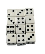 Set Of 12 White Dice With Black Dots For Board Games Or Crafts - $175.84 MXN