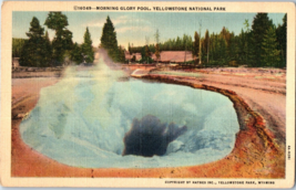 Morning Glory Pool Yellowstone National Park Wyoming Postcard Posted 1942 - £5.22 GBP