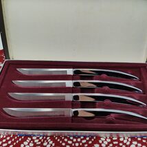 4X Vtg Carvel Hall Stainless Steel Steak Knives Made in USA  W/Box  - $19.98