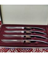 4X Vtg Carvel Hall Stainless Steel Steak Knives Made in USA  W/Box  - $19.98